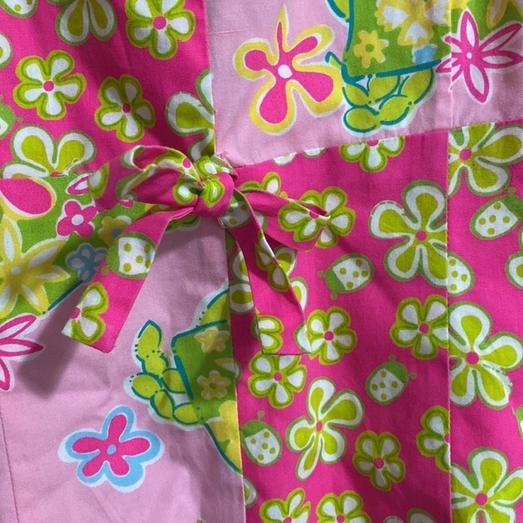 Lilly Pulitzer Gidget Pink Sands Dress Crab Flower Pink Yellow Size 4 - Picture 3 of 10
